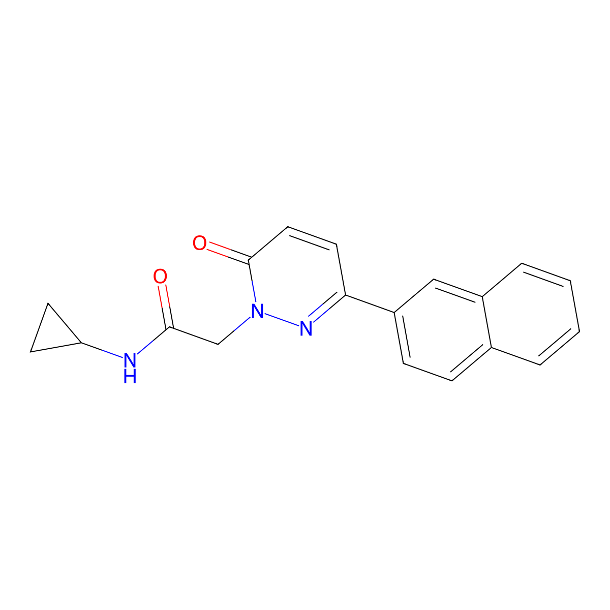N-cyclopropyl-2-(3-(naphthalen-2-yl)-6-oxopyridazin-1(6H)-yl)acetamide molecular structure, CAS 1246056-98-3