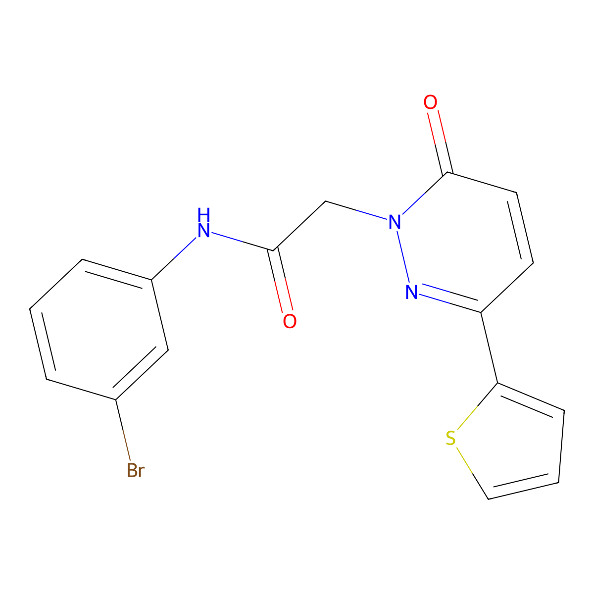 N-(3-bromophenyl)-2-(6-oxo-3-(thiophen-2-yl)pyridazin-1(6H)-yl)acetamide molecular structure, CAS 1246057-01-1
