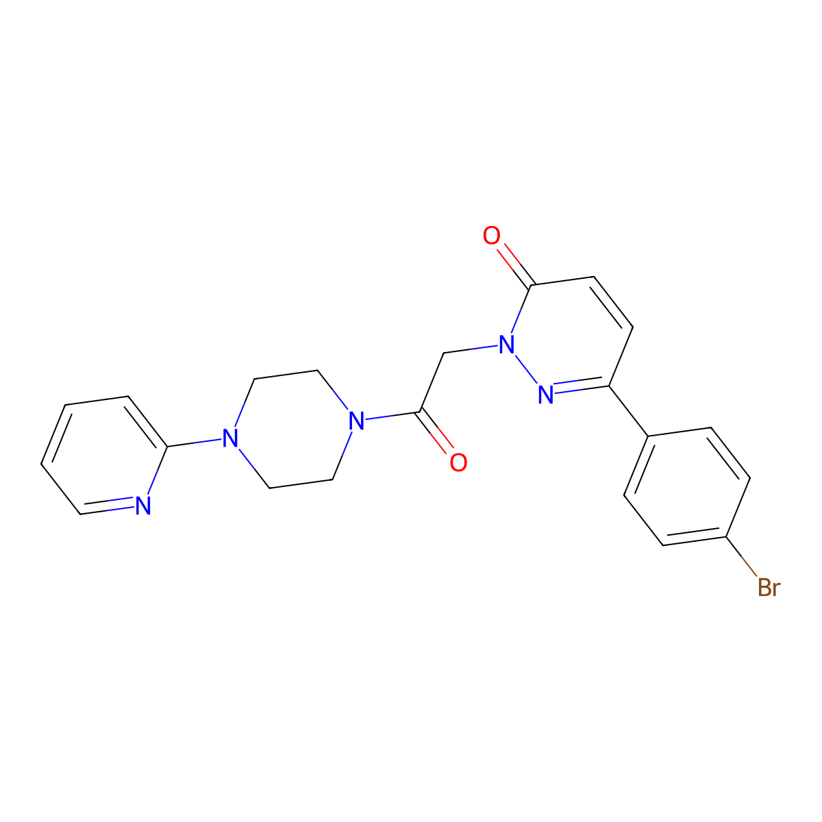 6-(4-bromophenyl)-2-{2-oxo-2-[4-(2-pyridyl)piperazino]ethyl}-3(2H)-pyridazinone molecular structure, CAS 1246057-47-5