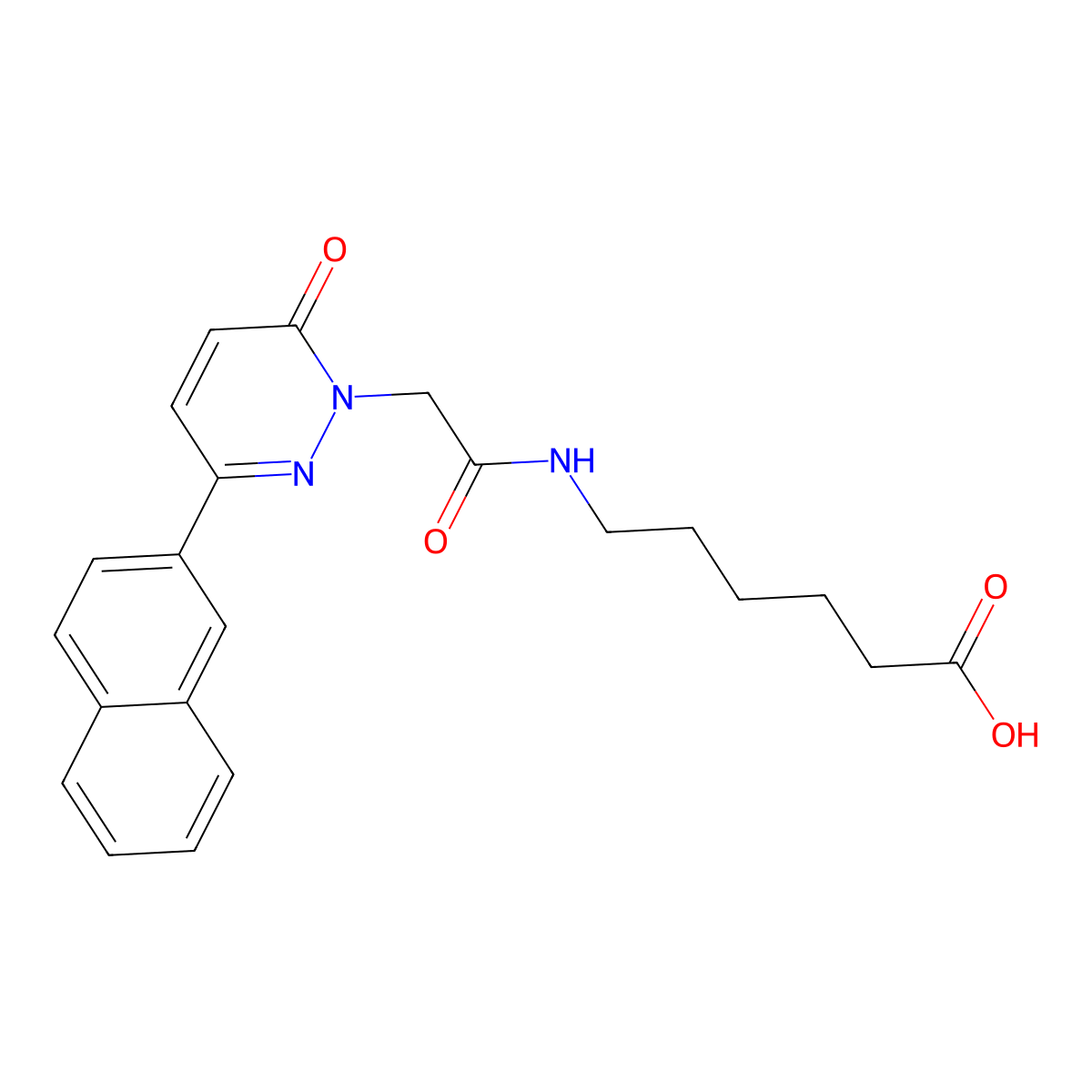 6-({[3-(naphthalen-2-yl)-6-oxopyridazin-1(6H)-yl]acetyl}amino)hexanoic acid molecular structure, CAS 1246057-57-7