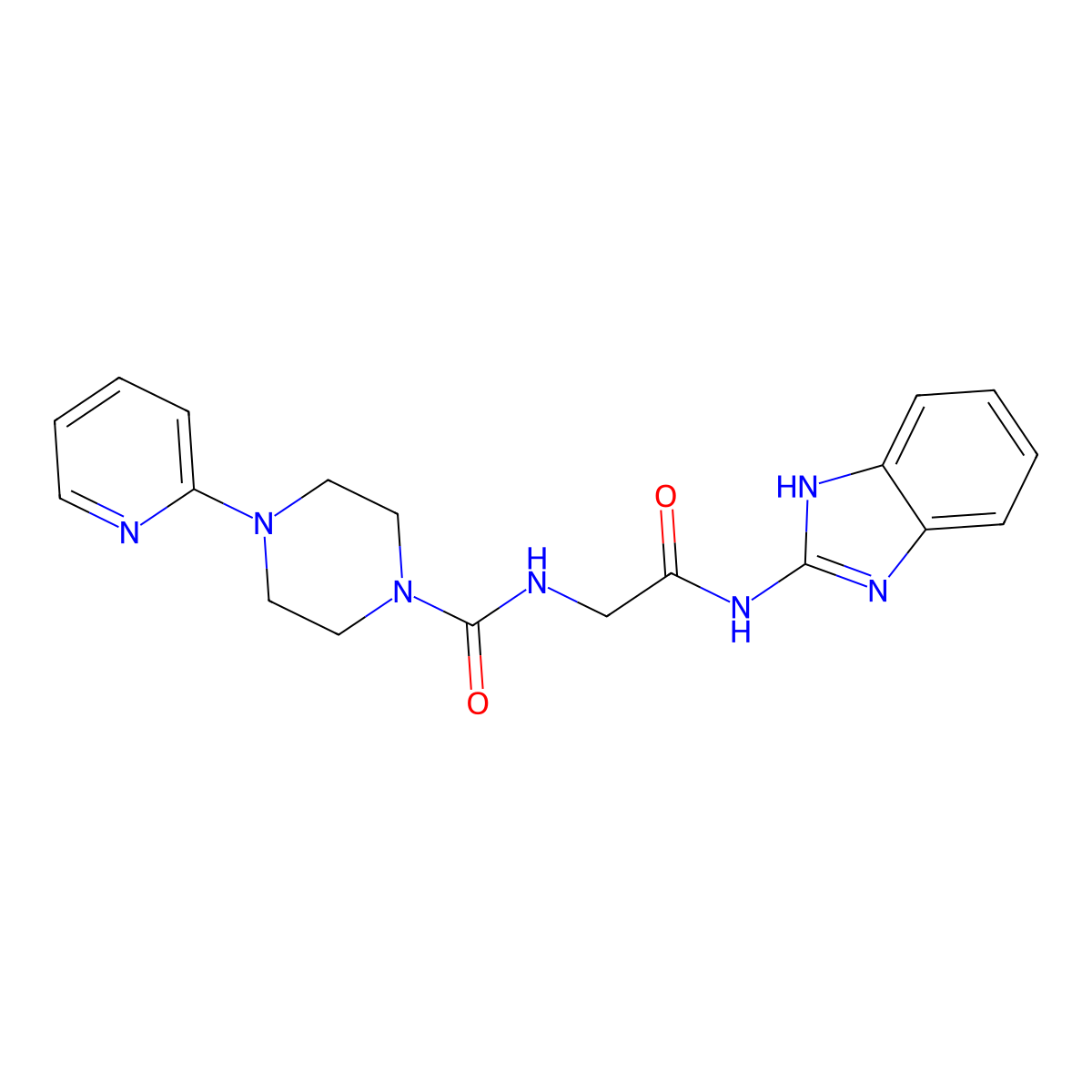 N-[2-(1H-benzimidazol-2-ylamino)-2-oxoethyl]-4-(pyridin-2-yl)piperazine-1-carboxamide molecular structure, CAS 1246057-83-9