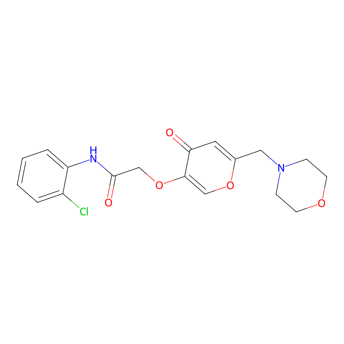 N-(2-chlorophenyl)-2-{[6-(morpholin-4-ylmethyl)-4-oxo-4H-pyran-3-yl]oxy}acetamide molecular structure, CAS 1246058-12-7