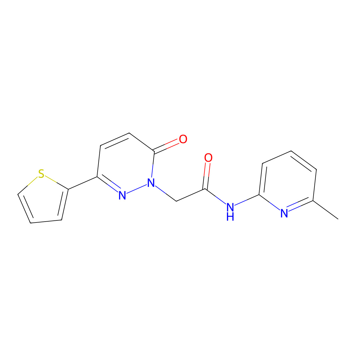 N-(6-methylpyridin-2-yl)-2-(6-oxo-3-(thiophen-2-yl)pyridazin-1(6H)-yl)acetamide molecular structure, CAS 1246058-48-9