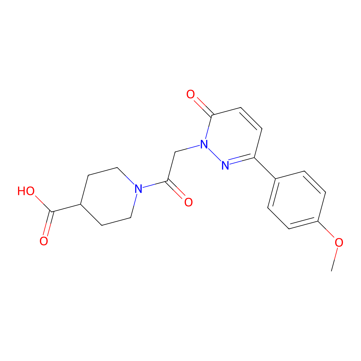 1-{[3-(4-methoxyphenyl)-6-oxopyridazin-1(6H)-yl]acetyl}piperidine-4-carboxylic acid molecular structure, CAS 1246058-54-7