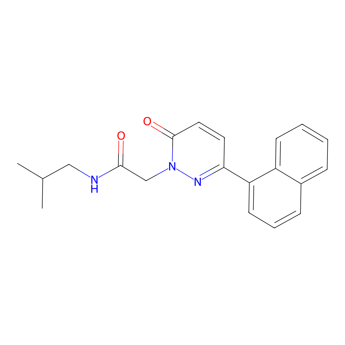 N~1~-isobutyl-2-[3-(1-naphthyl)-6-oxo-1(6H)-pyridazinyl]acetamide molecular structure, CAS 1246059-28-8