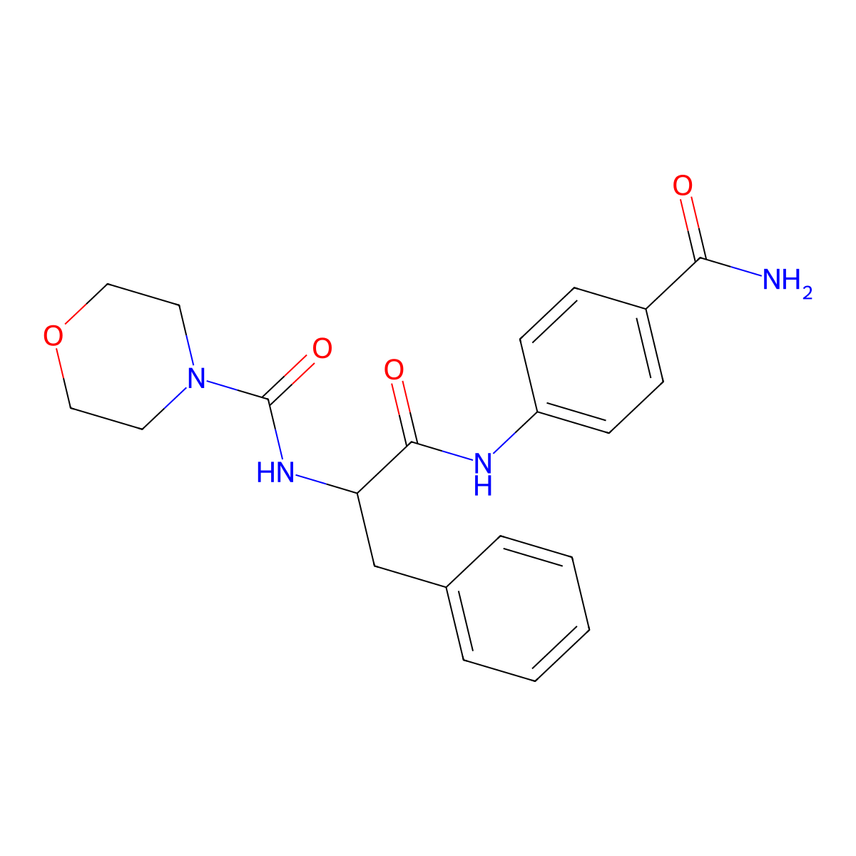 (S)-N-(1-((4-Carbamoylphenyl)amino)-1-oxo-3-phenylpropan-2-yl)morpholine-4-carboxamide molecular structure, CAS 1246059-34-6