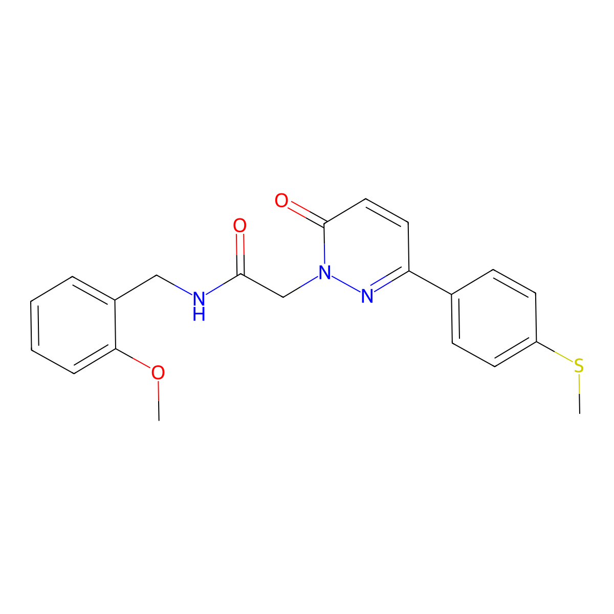 N-(2-methoxybenzyl)-2-{3-[4-(methylsulfanyl)phenyl]-6-oxopyridazin-1(6H)-yl}acetamide molecular structure, CAS 1246059-39-1