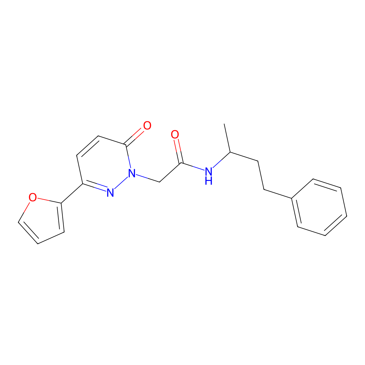 2-(3-(furan-2-yl)-6-oxopyridazin-1(6H)-yl)-N-(4-phenylbutan-2-yl)acetamide molecular structure, CAS 1246059-49-3