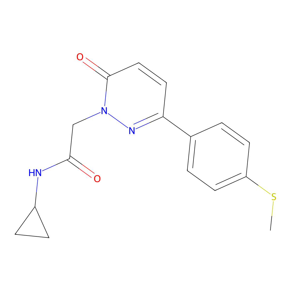 N-cyclopropyl-2-{3-[4-(methylsulfanyl)phenyl]-6-oxopyridazin-1(6H)-yl}acetamide molecular structure, CAS 1246059-61-9