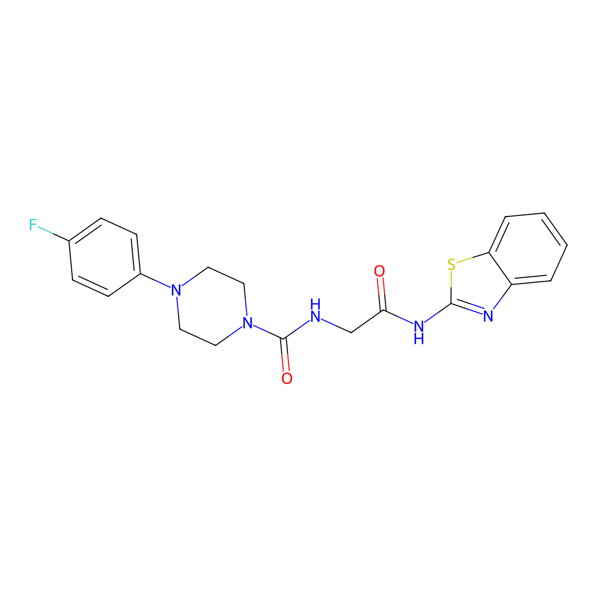 N-[2-(1,3-benzothiazol-2-ylamino)-2-oxoethyl]-4-(4-fluorophenyl)piperazine-1-carboxamide molecular structure, CAS 1246059-76-6
