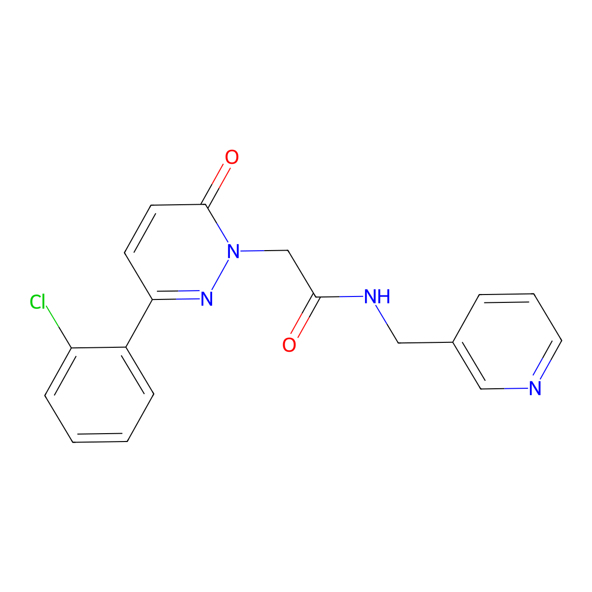 2-[3-(2-chlorophenyl)-6-oxo-1(6H)-pyridazinyl]-N-(3-pyridylmethyl)acetamide molecular structure, CAS 1246059-82-4