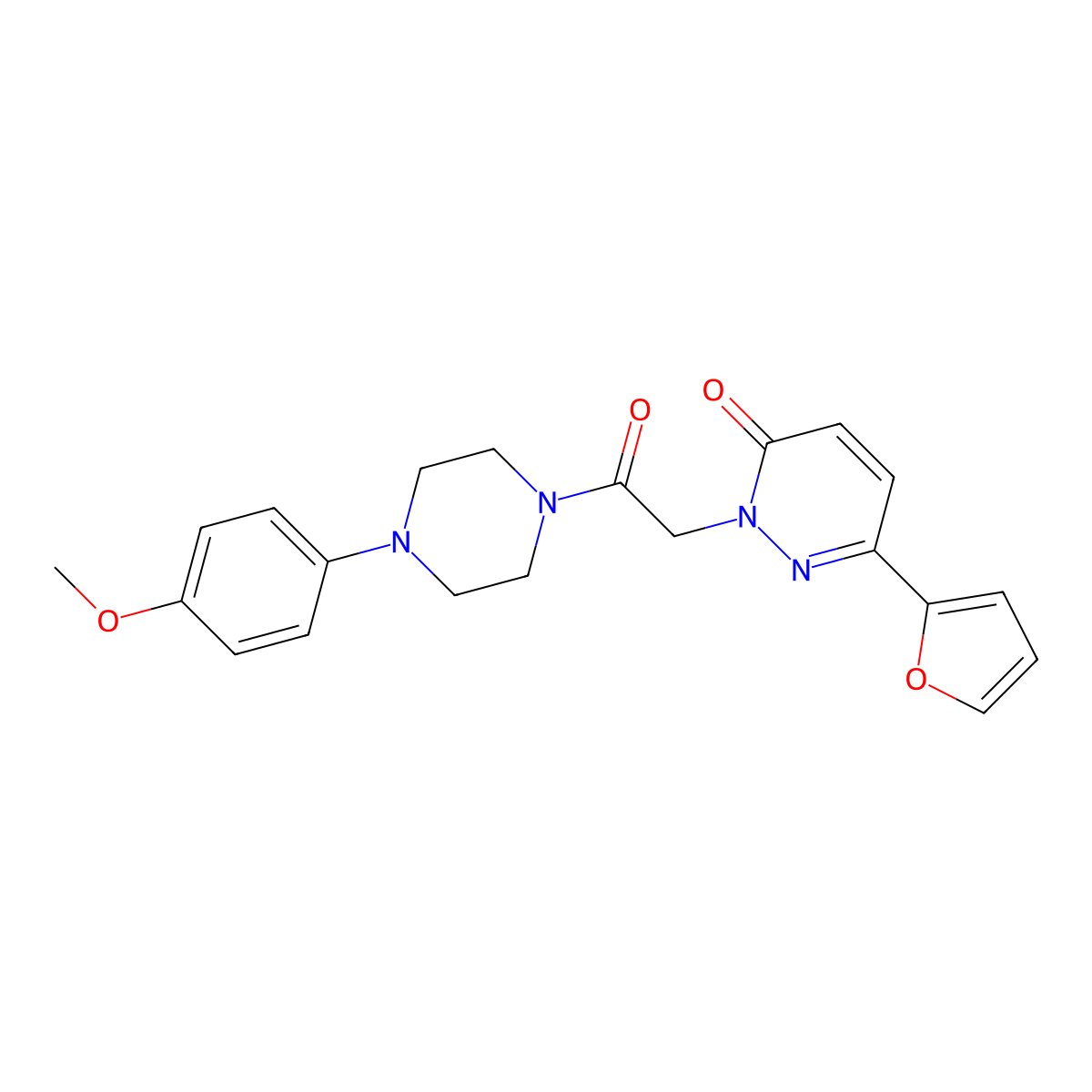6-(2-furyl)-2-{2-[4-(4-methoxyphenyl)piperazino]-2-oxoethyl}-3(2H)-pyridazinone molecular structure, CAS 1246059-84-6