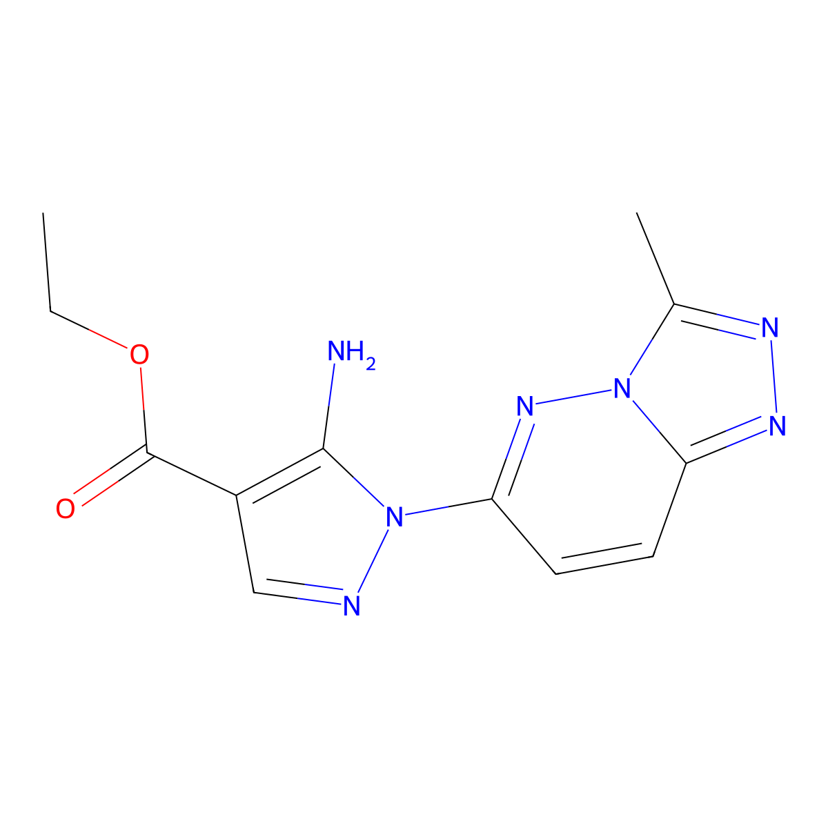 ethyl 5-amino-1-(3-methyl[1,2,4]triazolo[4,3-b]pyridazin-6-yl)-1H-pyrazole-4-carboxylate molecular structure, CAS 1246060-02-5