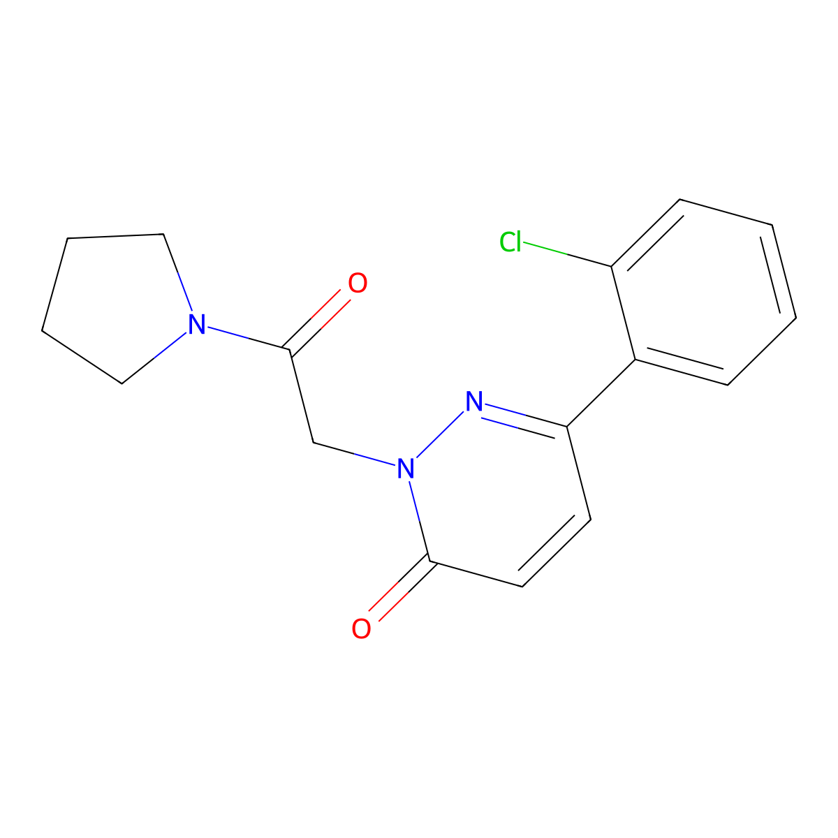 6-(2-chlorophenyl)-2-[2-oxo-2-(1-pyrrolidinyl)ethyl]-3(2H)-pyridazinone molecular structure, CAS 1246060-44-5