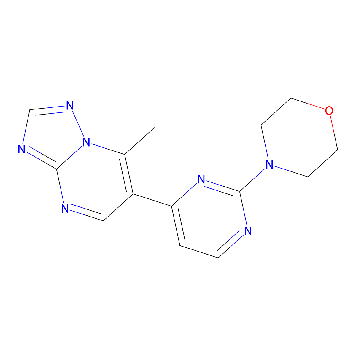7-Methyl-6-[2-(morpholin-4-yl)pyrimidin-4-yl][1,2,4]triazolo[1,5-a]pyrimidine molecular structure, CAS 1246060-50-3