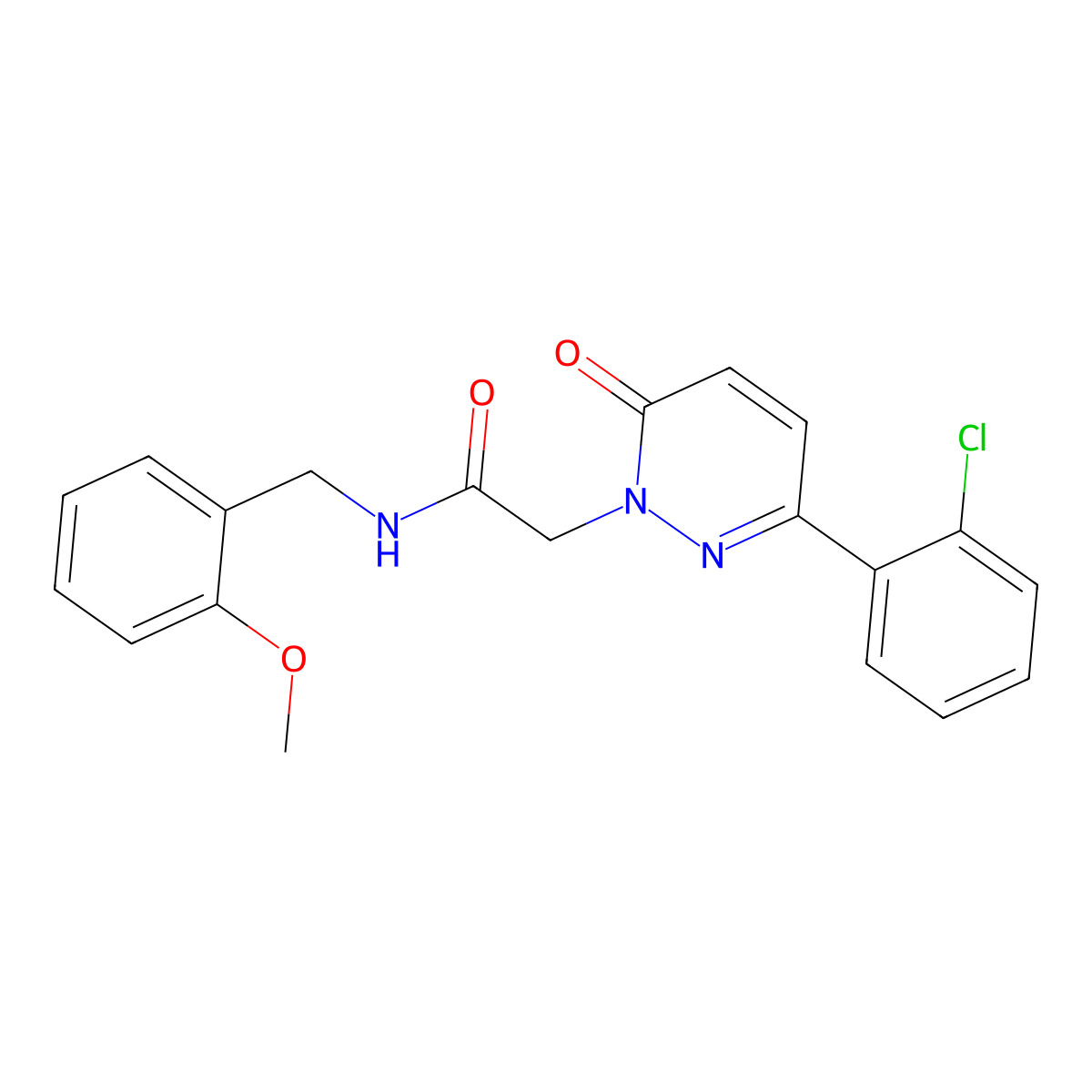 2-[3-(2-chlorophenyl)-6-oxopyridazin-1(6H)-yl]-N-(2-methoxybenzyl)acetamide molecular structure, CAS 1246060-62-7