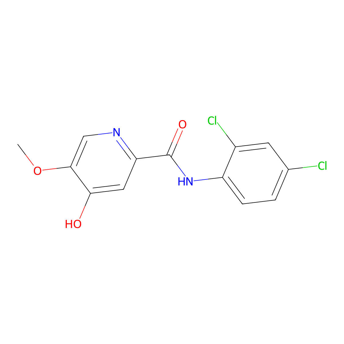 N-(2,4-dichlorophenyl)-4-hydroxy-5-methoxypyridine-2-carboxamide molecular structure, CAS 1246060-75-2