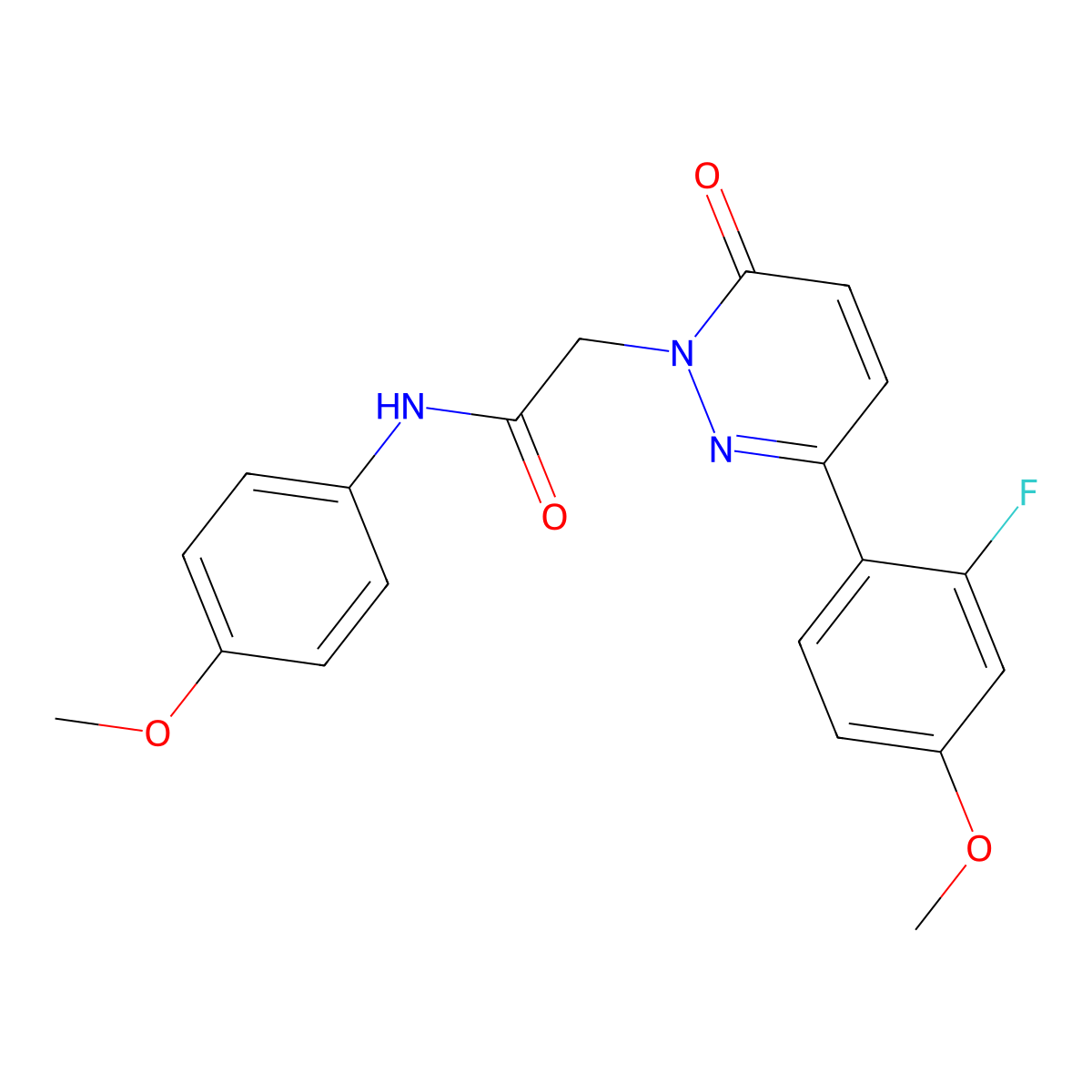 2-[3-(2-fluoro-4-methoxyphenyl)-6-oxopyridazin-1(6H)-yl]-N-(4-methoxyphenyl)acetamide molecular structure, CAS 1246060-87-6