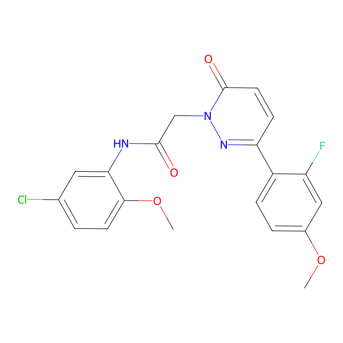 N-(5-chloro-2-methoxyphenyl)-2-[3-(2-fluoro-4-methoxyphenyl)-6-oxopyridazin-1(6H)-yl]acetamide molecular structure, CAS 1246060-92-3