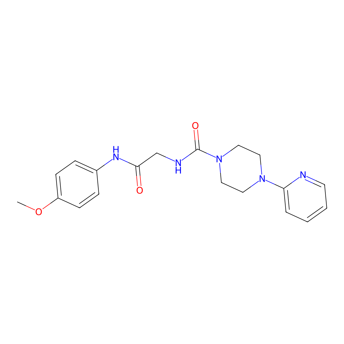 N-{2-[(4-methoxyphenyl)amino]-2-oxoethyl}-4-(pyridin-2-yl)piperazine-1-carboxamide molecular structure, CAS 1246061-12-0