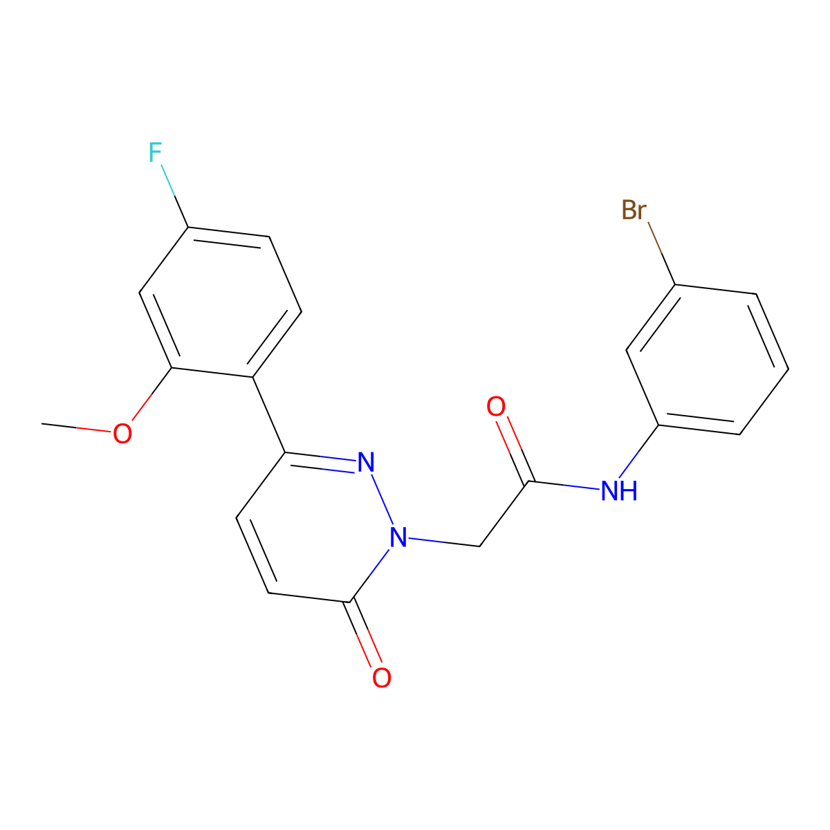 N-(3-bromophenyl)-2-[3-(4-fluoro-2-methoxyphenyl)-6-oxopyridazin-1(6H)-yl]acetamide molecular structure, CAS 1246061-41-5