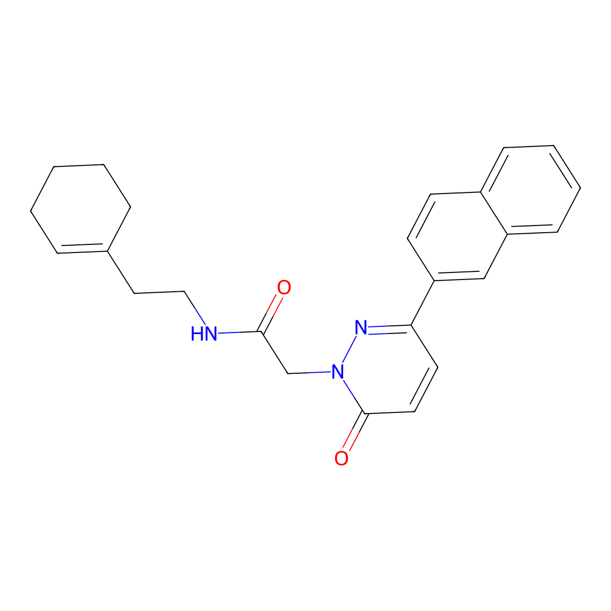 N-[2-(cyclohex-1-en-1-yl)ethyl]-2-[3-(naphthalen-2-yl)-6-oxopyridazin-1(6H)-yl]acetamide molecular structure, CAS 1246061-66-4