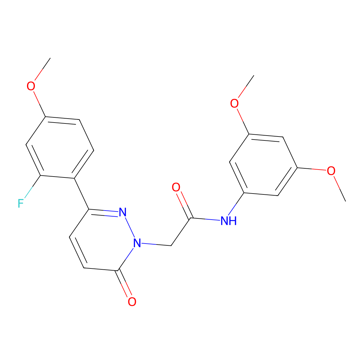 N-(3,5-dimethoxyphenyl)-2-[3-(2-fluoro-4-methoxyphenyl)-6-oxopyridazin-1(6H)-yl]acetamide molecular structure, CAS 1246061-70-0