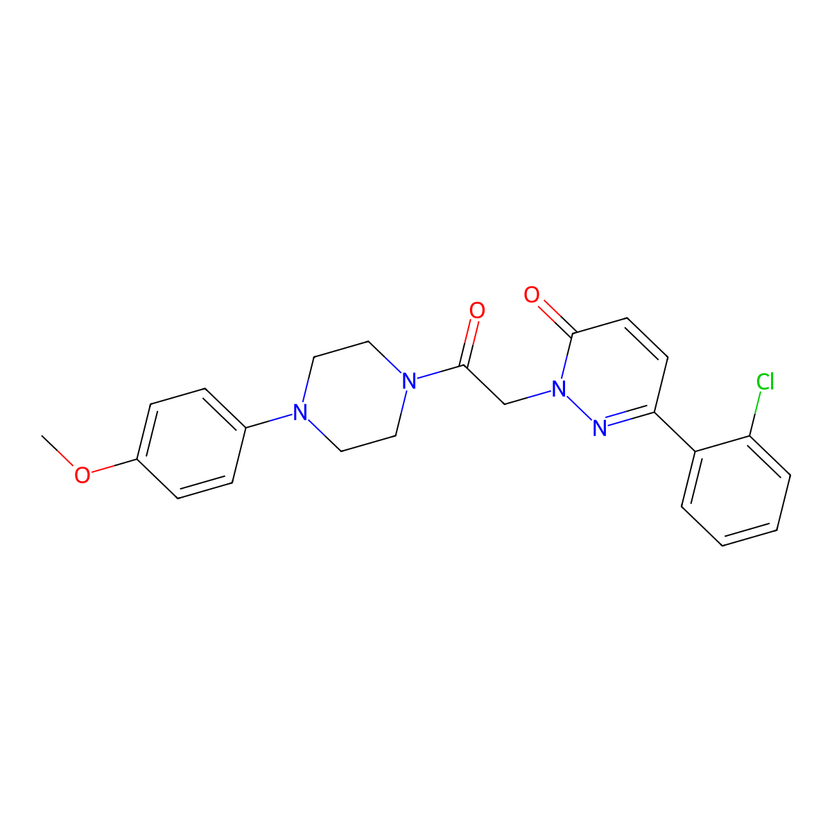 6-(2-chlorophenyl)-2-{2-[4-(4-methoxyphenyl)piperazino]-2-oxoethyl}-3(2H)-pyridazinone molecular structure, CAS 1246061-85-7