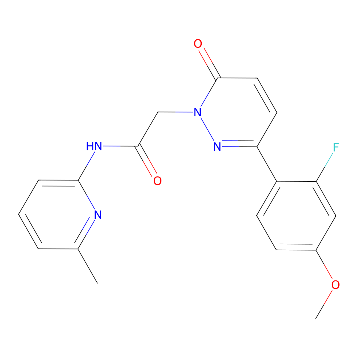 2-[3-(2-fluoro-4-methoxyphenyl)-6-oxopyridazin-1(6H)-yl]-N-(6-methylpyridin-2-yl)acetamide molecular structure, CAS 1246061-92-6