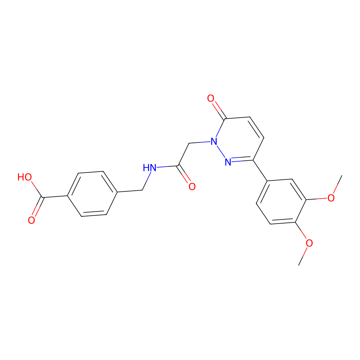 4-[({[3-(3,4-dimethoxyphenyl)-6-oxopyridazin-1(6H)-yl]acetyl}amino)methyl]benzoic acid molecular structure, CAS 1246061-98-2