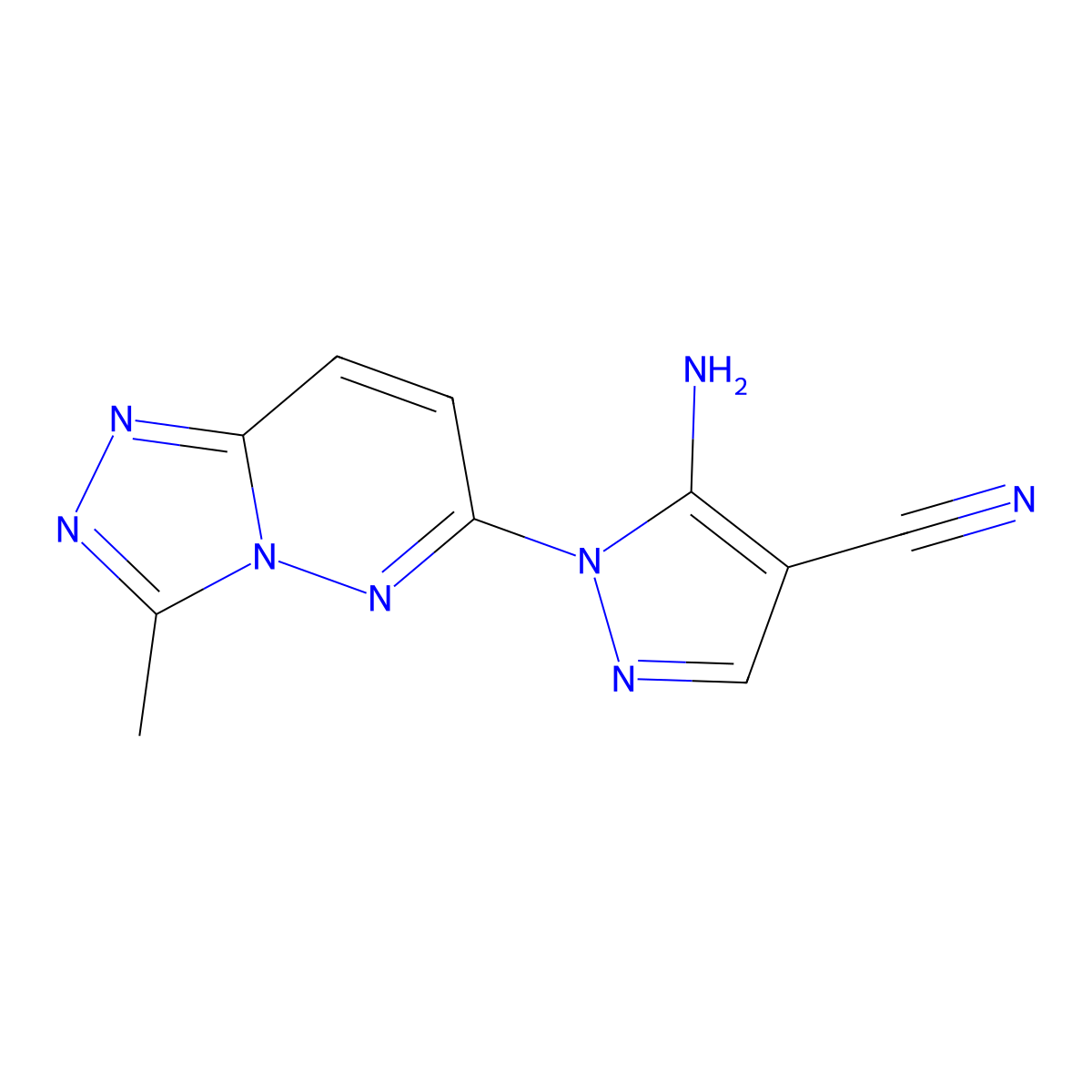 5-Amino-1-(3-methyl-[1,2,4]triazolo[4,3-b]pyridazin-6-yl)pyrazole-4-carbonitrile molecular structure, CAS 1246062-00-9