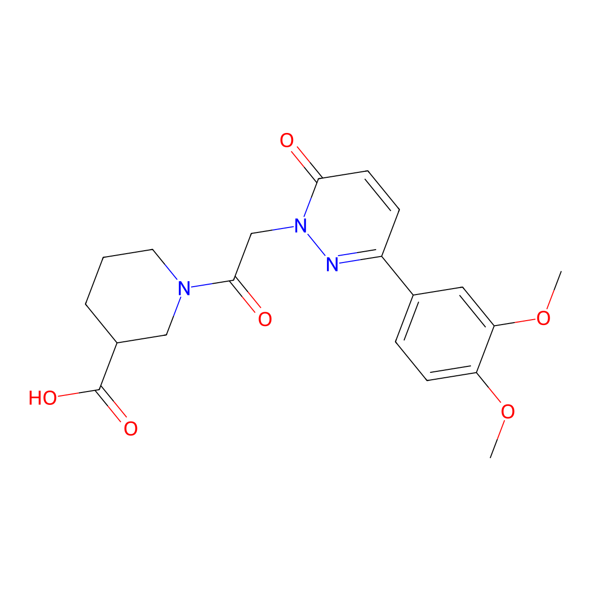 1-{[3-(3,4-dimethoxyphenyl)-6-oxopyridazin-1(6H)-yl]acetyl}piperidine-3-carboxylic acid molecular structure, CAS 1246062-06-5