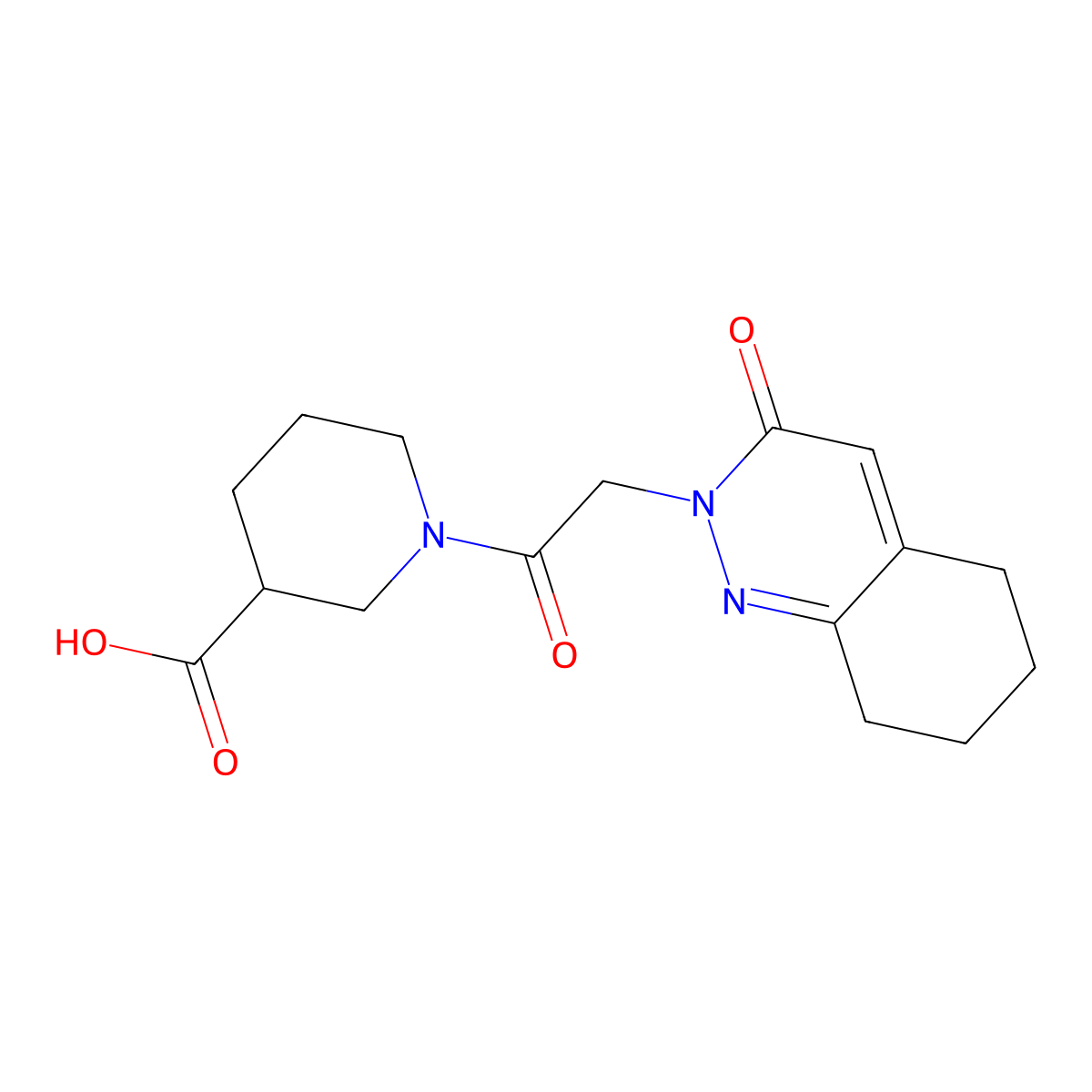 1-[(3-oxo-5,6,7,8-tetrahydrocinnolin-2(3H)-yl)acetyl]piperidine-3-carboxylic acid molecular structure, CAS 1246062-14-5