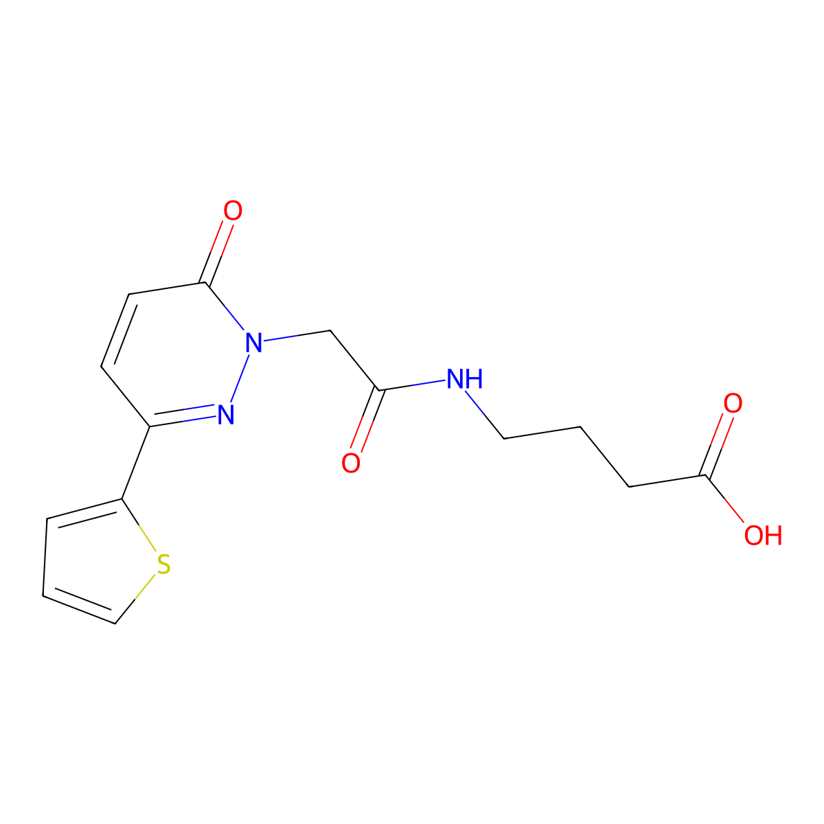 4-({[6-oxo-3-(thiophen-2-yl)pyridazin-1(6H)-yl]acetyl}amino)butanoic acid molecular structure, CAS 1246062-20-3