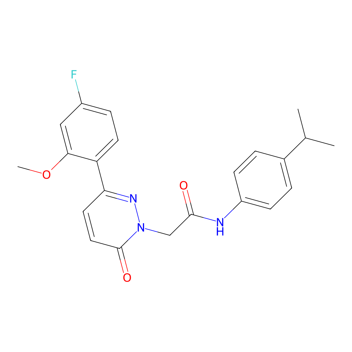 2-[3-(4-fluoro-2-methoxyphenyl)-6-oxopyridazin-1(6H)-yl]-N-[4-(propan-2-yl)phenyl]acetamide molecular structure, CAS 1246062-27-0