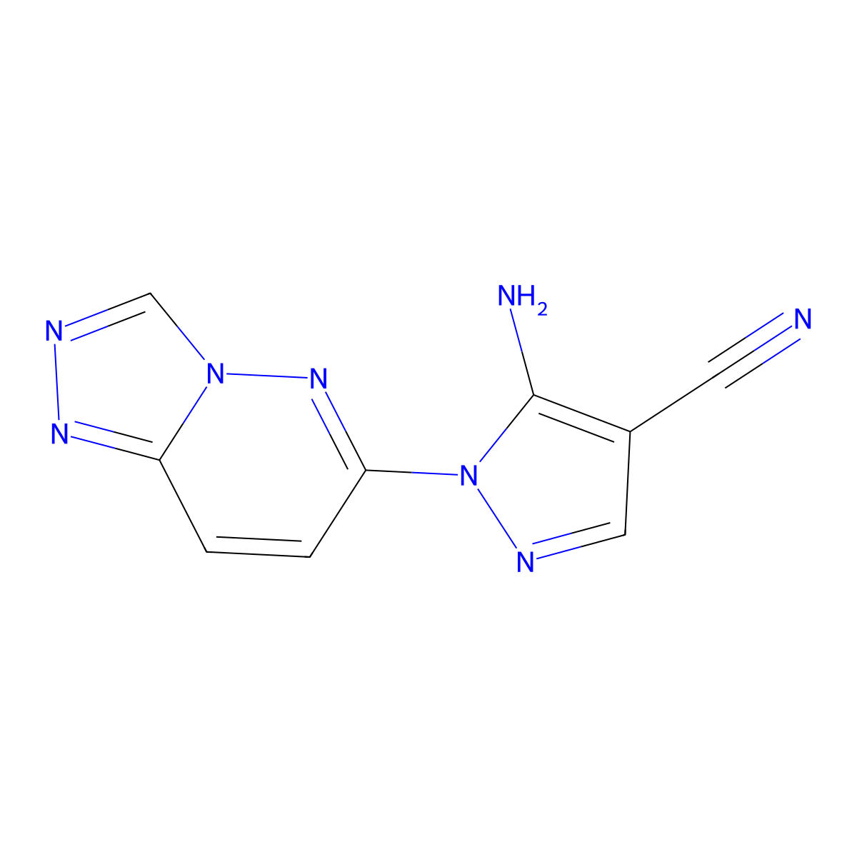 5-Amino-1-([1,2,4]triazolo[4,3-b]pyridazin-6-yl)pyrazole-4-carbonitrile molecular structure, CAS 1246062-54-3
