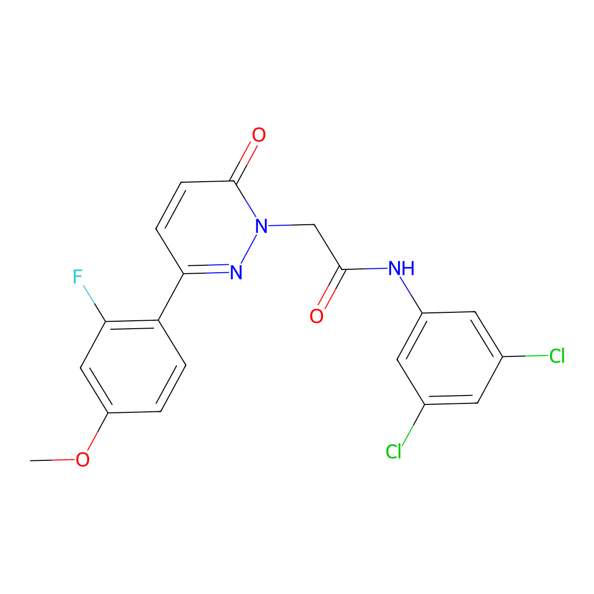 N-(3,5-dichlorophenyl)-2-[3-(2-fluoro-4-methoxyphenyl)-6-oxopyridazin-1(6H)-yl]acetamide molecular structure, CAS 1246062-57-6