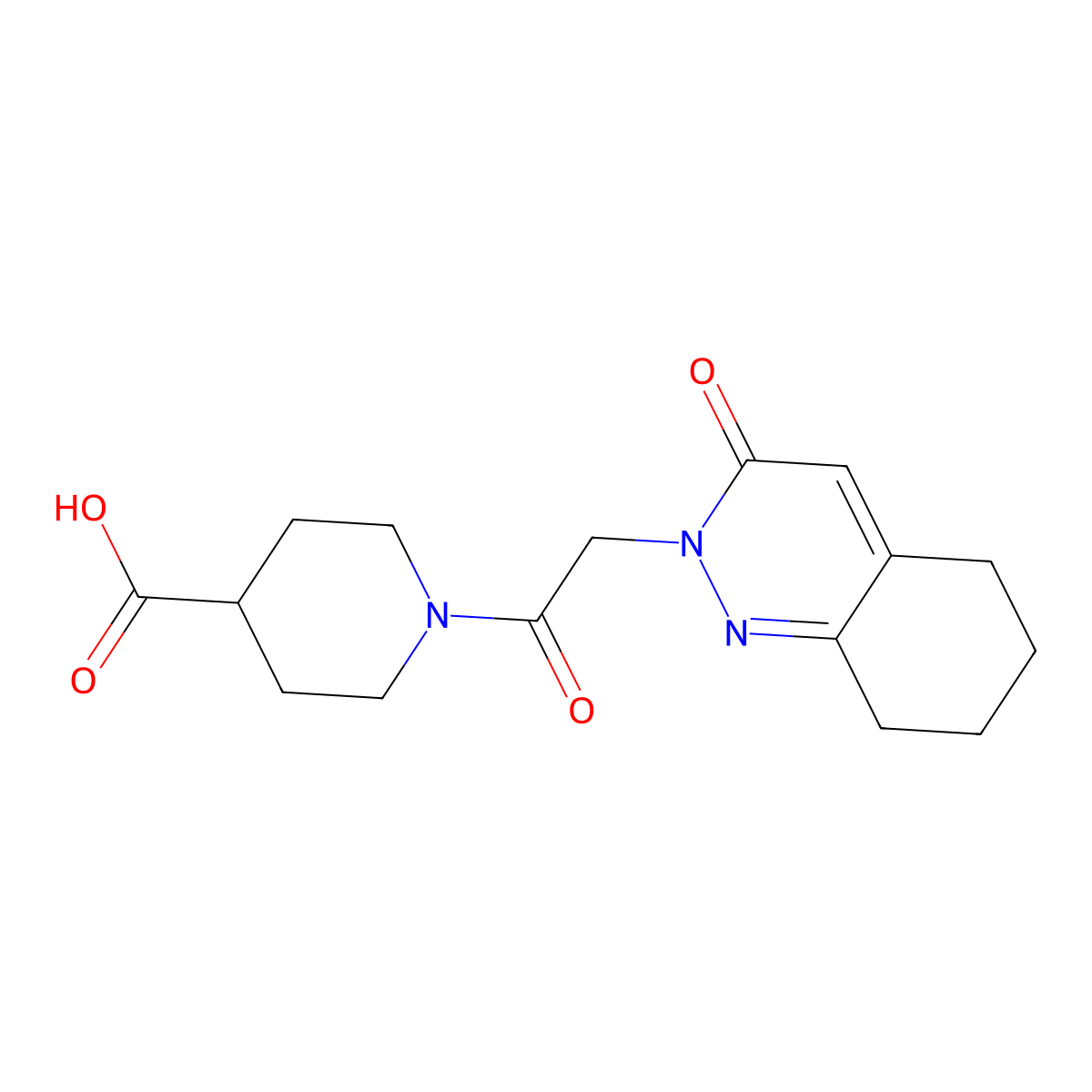 1-[(3-oxo-5,6,7,8-tetrahydrocinnolin-2(3H)-yl)acetyl]piperidine-4-carboxylic acid molecular structure, CAS 1246062-65-6