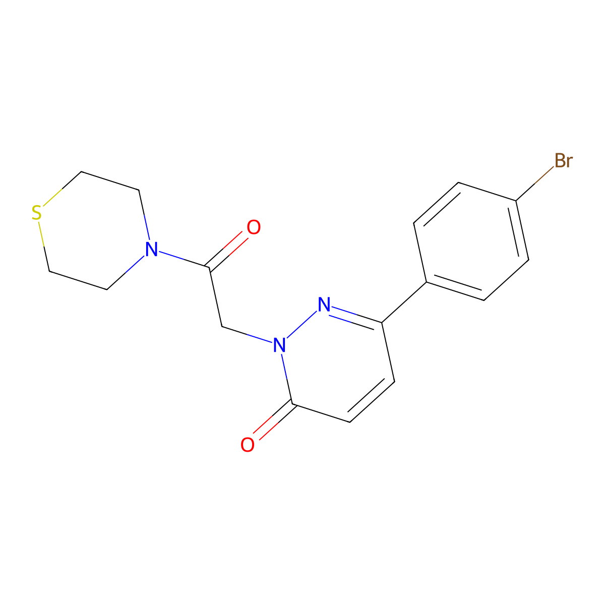 6-(4-bromophenyl)-2-[2-oxo-2-(thiomorpholin-4-yl)ethyl]pyridazin-3(2H)-one molecular structure, CAS 1246062-72-5