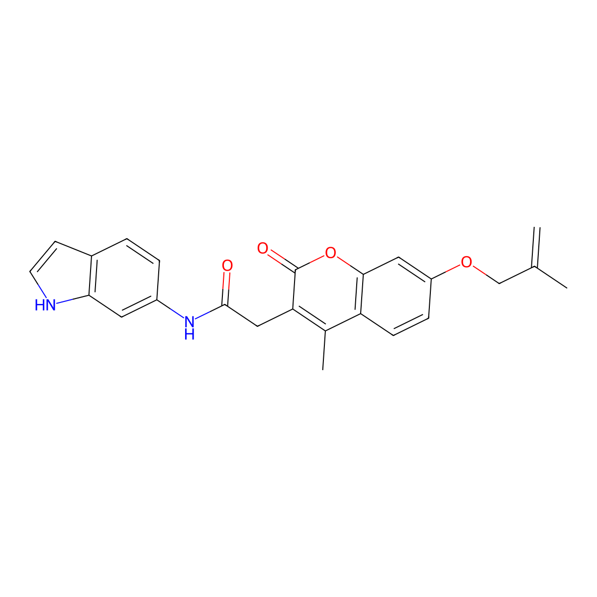 N-(1H-indol-6-yl)-2-{4-methyl-7-[(2-methylprop-2-en-1-yl)oxy]-2-oxo-2H-chromen-3-yl}acetamide molecular structure, CAS 1246062-94-1