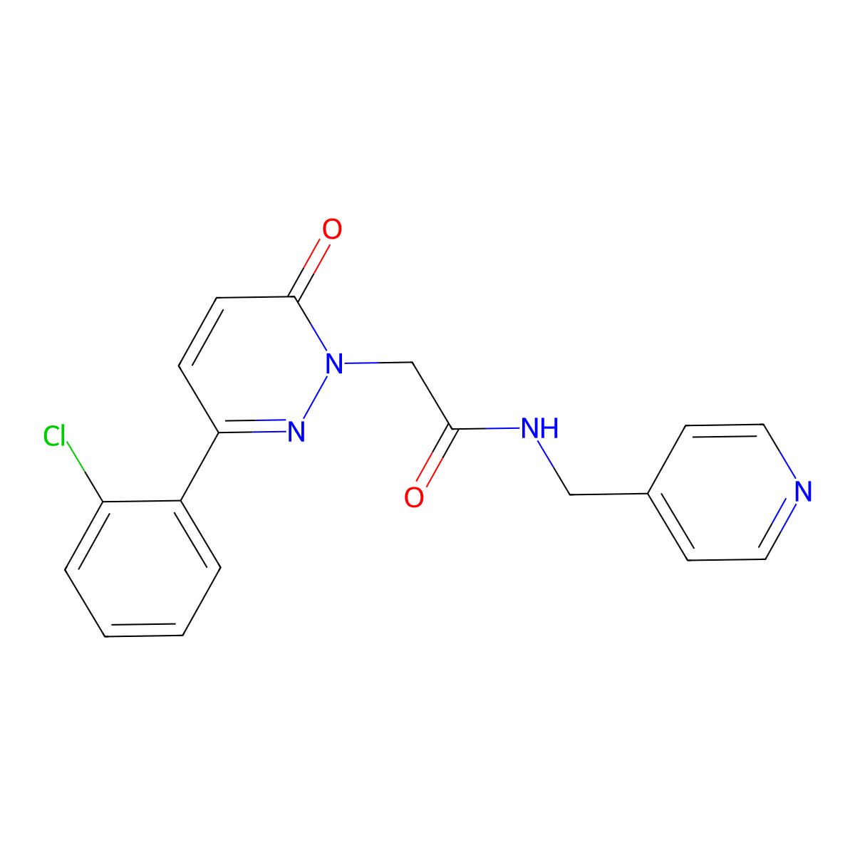 2-[3-(2-chlorophenyl)-6-oxo-1(6H)-pyridazinyl]-N~1~-(4-pyridylmethyl)acetamide molecular structure, CAS 1246062-99-6