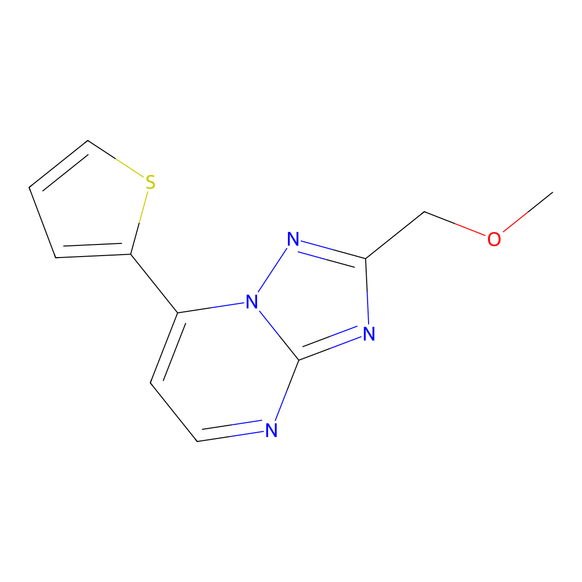 2-(Methoxymethyl)-7-(thiophen-2-yl)[1,2,4]triazolo[1,5-a]pyrimidine molecular structure, CAS 1246063-03-5