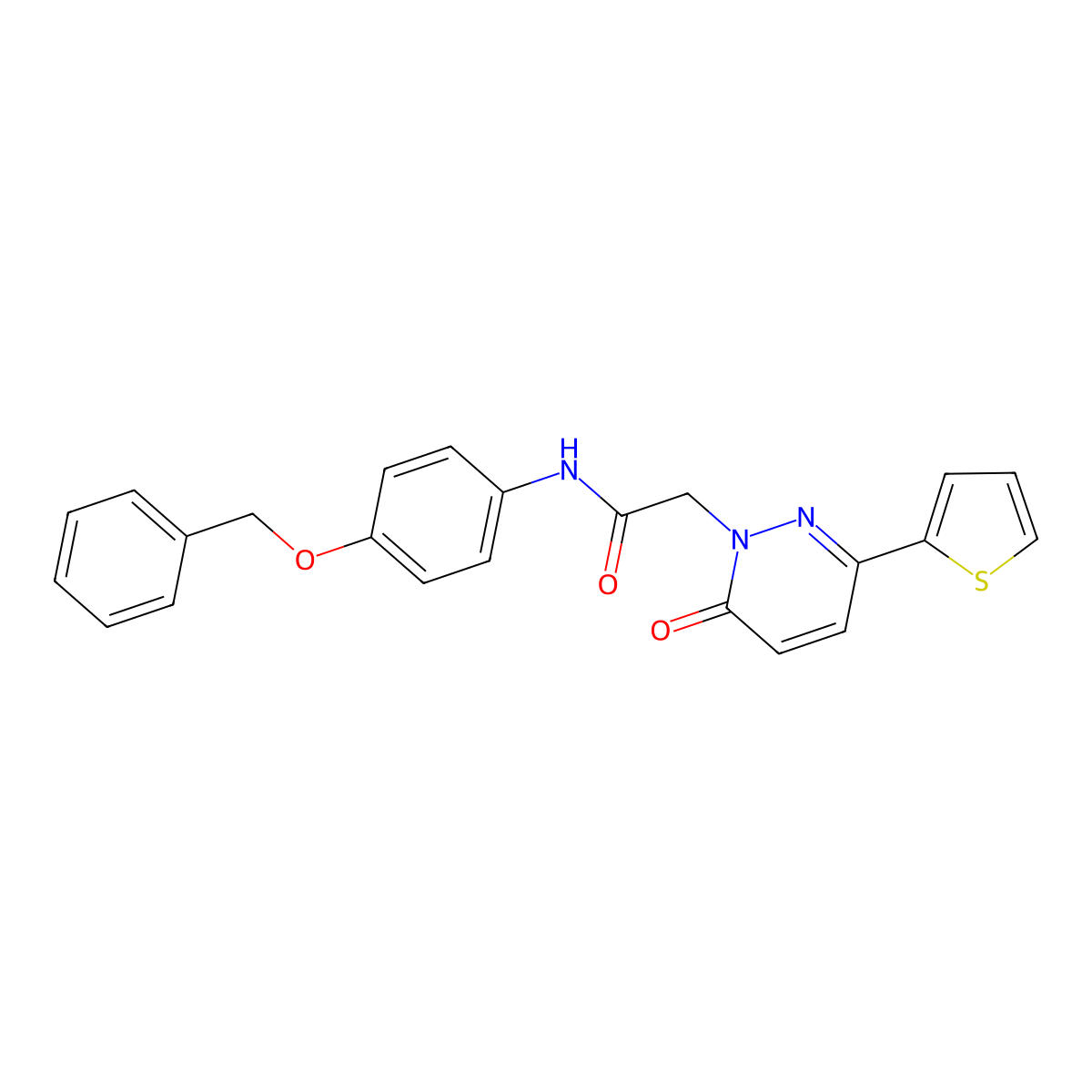 N-[4-(benzyloxy)phenyl]-2-[6-oxo-3-(thiophen-2-yl)pyridazin-1(6H)-yl]acetamide molecular structure, CAS 1246063-05-7