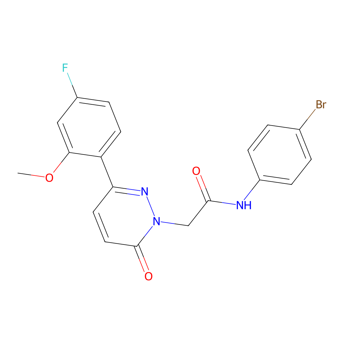 N-(4-bromophenyl)-2-(3-(4-fluoro-2-methoxyphenyl)-6-oxopyridazin-1(6H)-yl)acetamide molecular structure, CAS 1246063-25-1