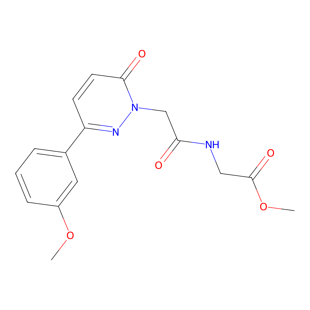 methyl 2-({2-[3-(3-methoxyphenyl)-6-oxo-1(6H)-pyridazinyl]acetyl}amino)acetate molecular structure, CAS 1246063-38-6