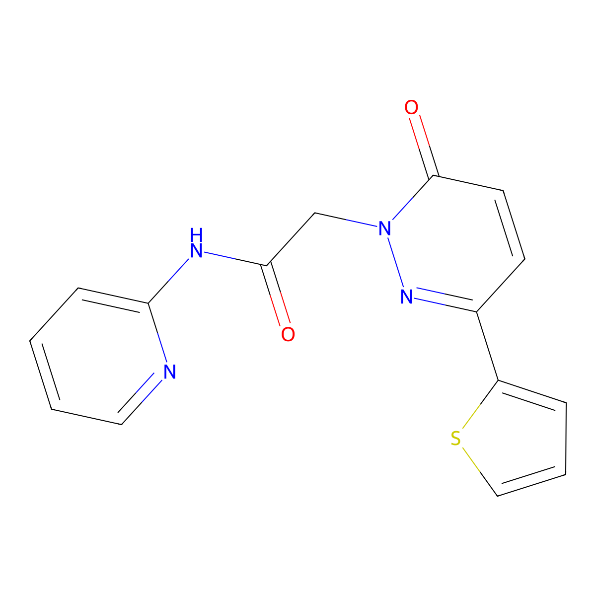 2-(6-oxo-3-(thiophen-2-yl)pyridazin-1(6H)-yl)-N-(pyridin-2-yl)acetamide molecular structure, CAS 1246063-55-7