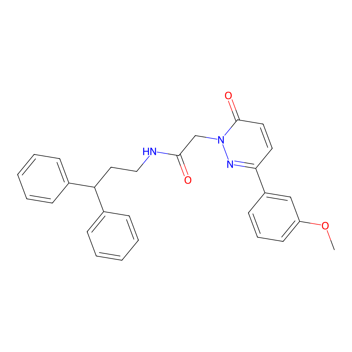 N-(3,3-diphenylpropyl)-2-(3-(3-methoxyphenyl)-6-oxopyridazin-1(6H)-yl)acetamide molecular structure, CAS 1246063-83-1