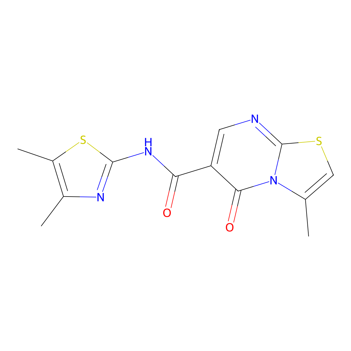 N-[(2Z)-4,5-dimethyl-1,3-thiazol-2(3H)-ylidene]-3-methyl-5-oxo-5H-[1,3]thiazolo[3,2-a]pyrimidine-6-carboxamide molecular structure, CAS 1246064-23-2