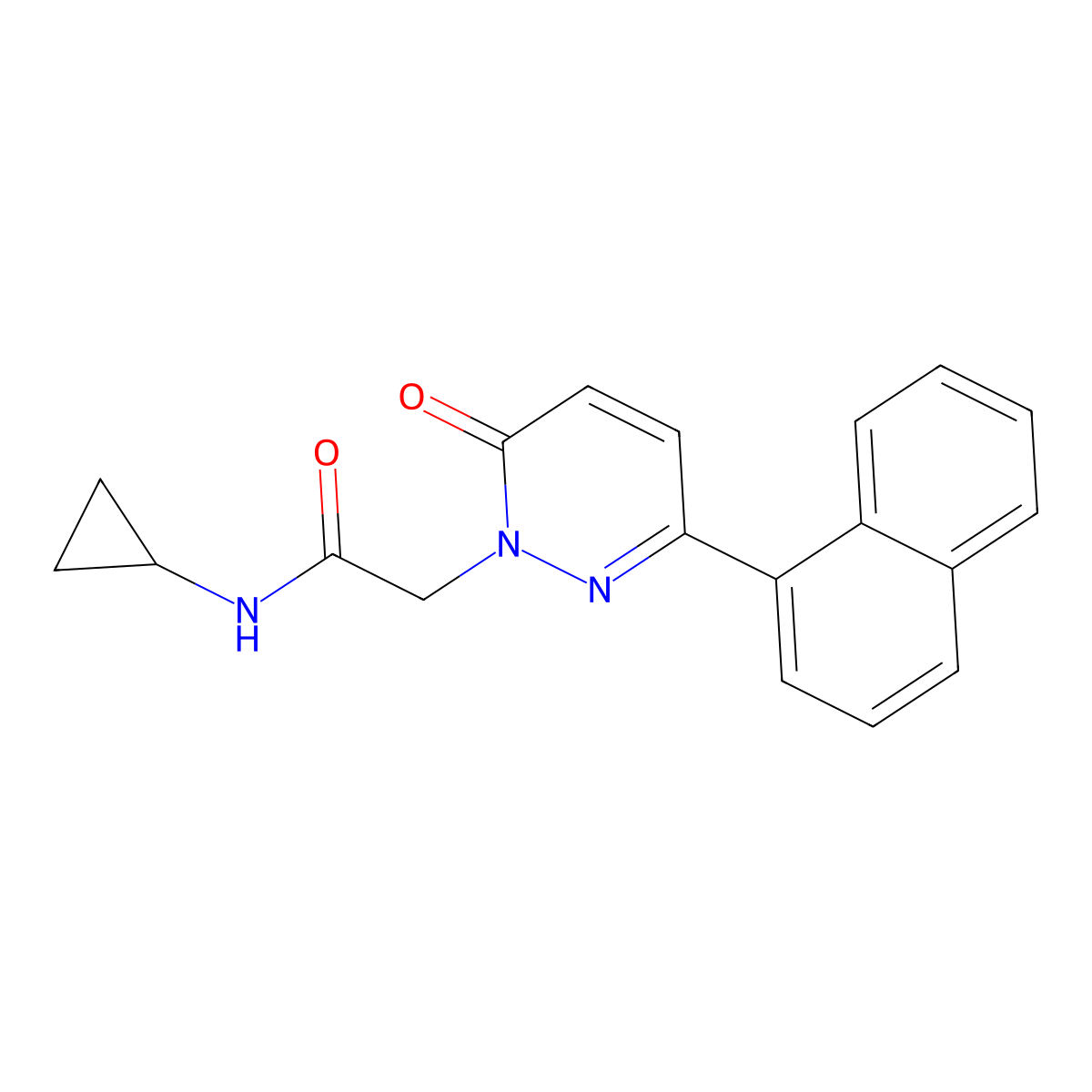N-cyclopropyl-2-[3-(naphthalen-1-yl)-6-oxopyridazin-1(6H)-yl]acetamide molecular structure, CAS 1246064-71-0