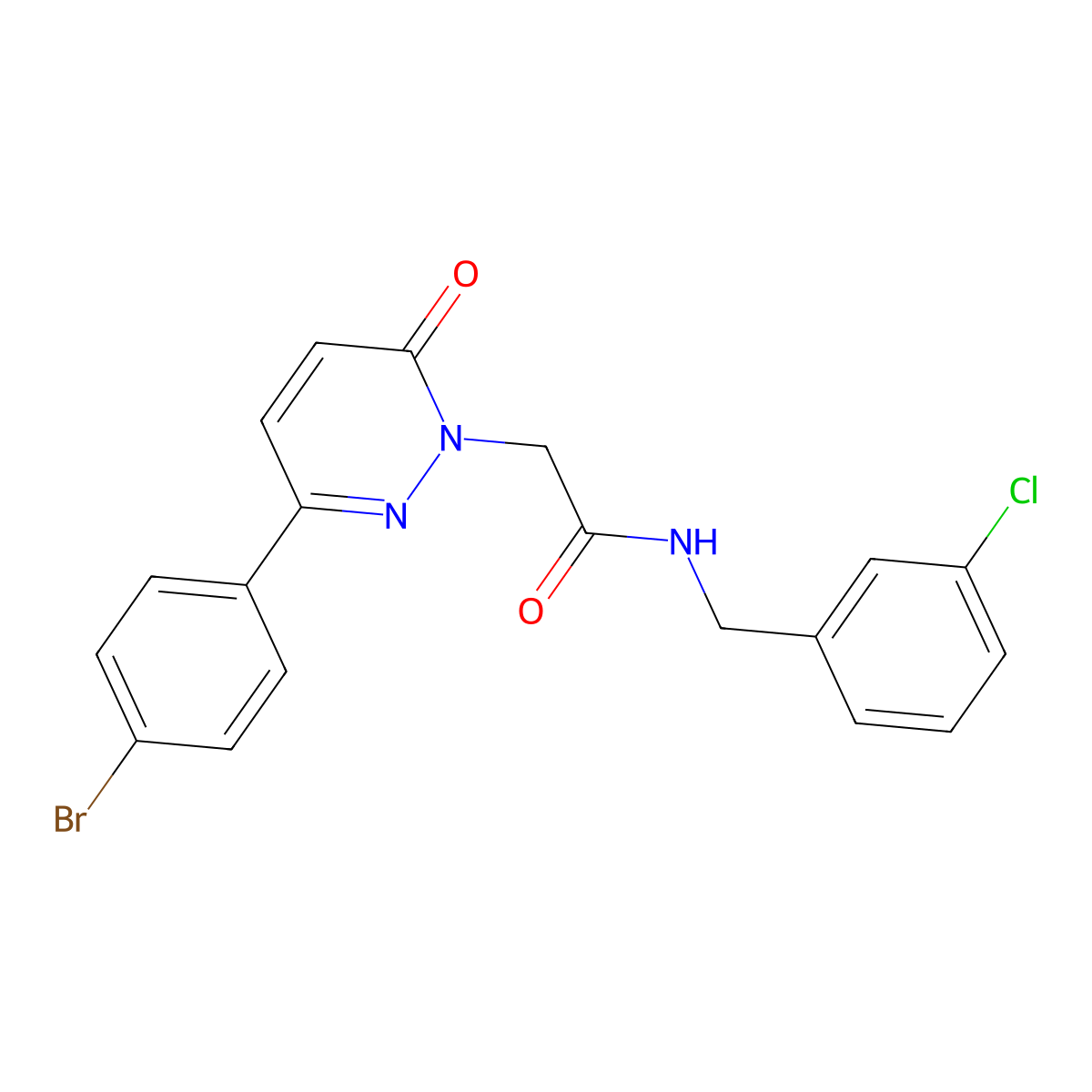 2-[3-(4-bromophenyl)-6-oxopyridazin-1(6H)-yl]-N-(3-chlorobenzyl)acetamide molecular structure, CAS 1246064-73-2
